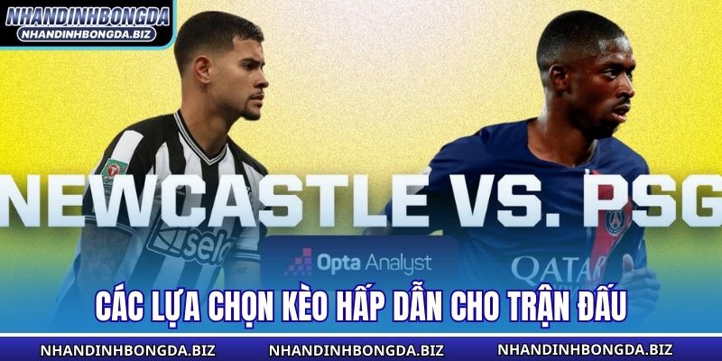 Các lựa chọn kèo hấp dẫn cho trận đấu